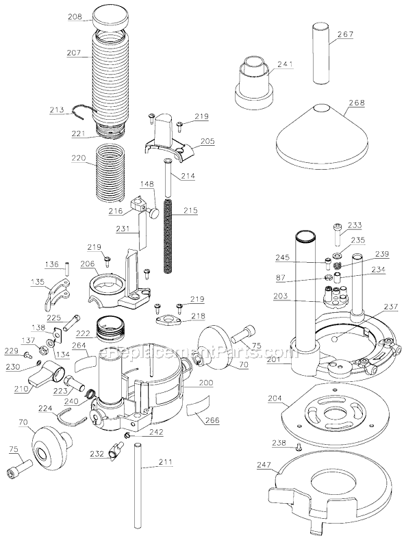Page A Diagram and Parts List for 8931 Type 3 Black and Decker Router